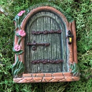 Fairy Garden Forest Cabin Door cottagecore planter childs garden Pixie terrarium